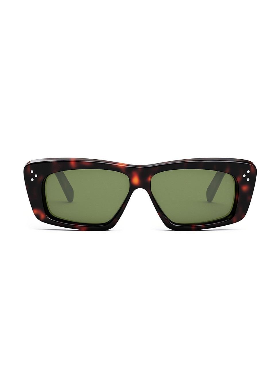 Womens Bold 3 Dots 57MM Rectangular Sunglasses Product Image