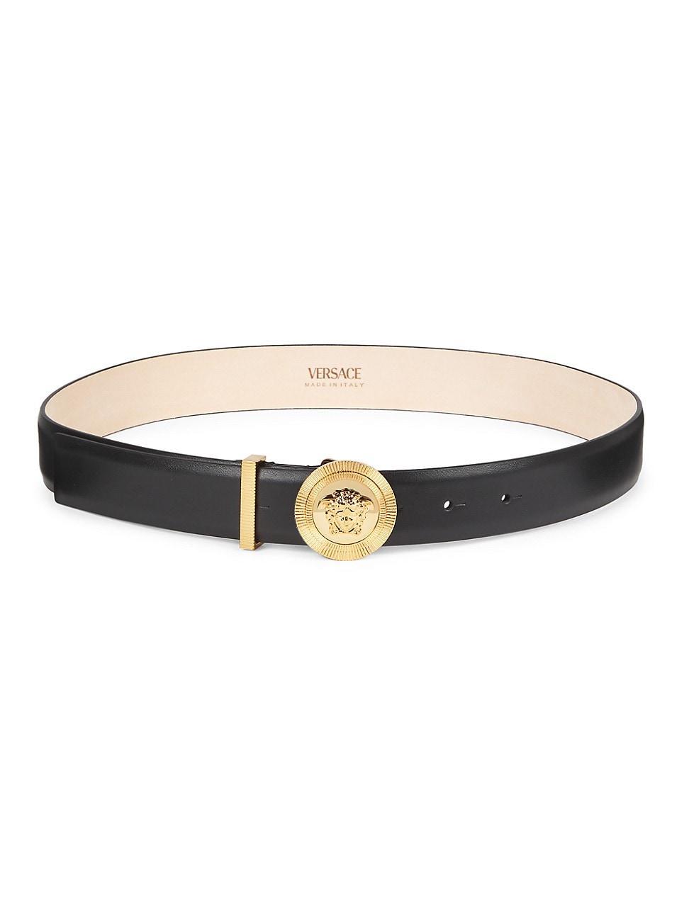 Womens Medusa Medallion Leather Belt Product Image