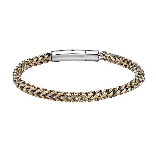 Mens LYNX Ion-Plated Stainless Steel Foxtail Chain Bracelet Yellow Product Image