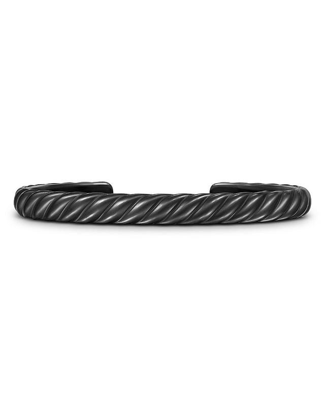 David Yurman Mens Sculpted Cable Cuff Bracelet in Black Titanium, 7mm Product Image