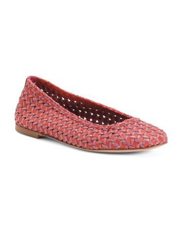 Woven Leather Ballet Flats for Women product image