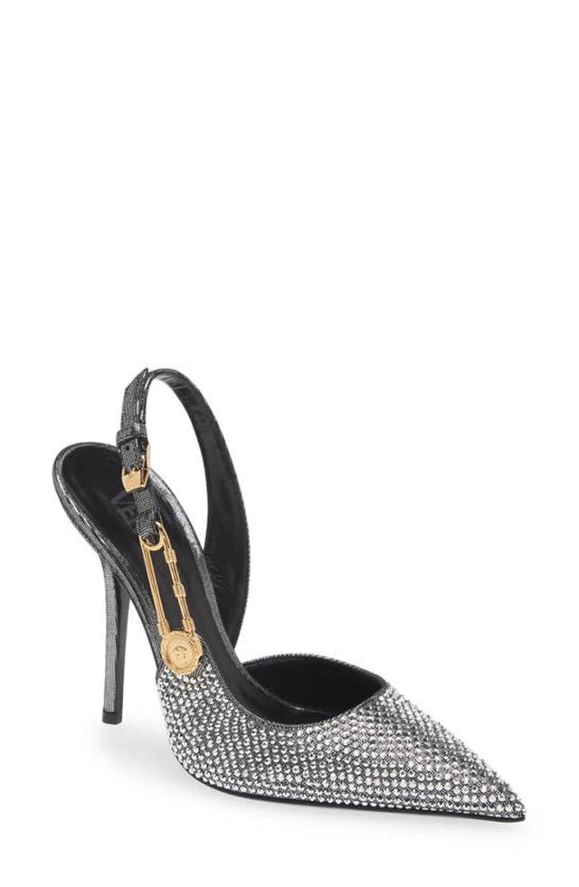 Versace Safety Pin Crystal Slingback Pump Product Image