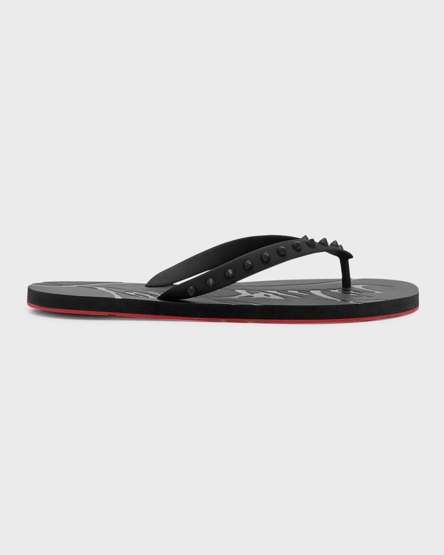 Mens Loubi Tonal Spiked Red Sole Flip Flops Product Image