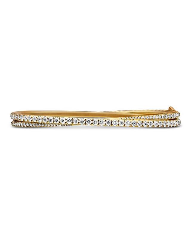 Womens Pav Crossover Two-Row Bracelet in 18K Yellow Gold With Diamonds Product Image