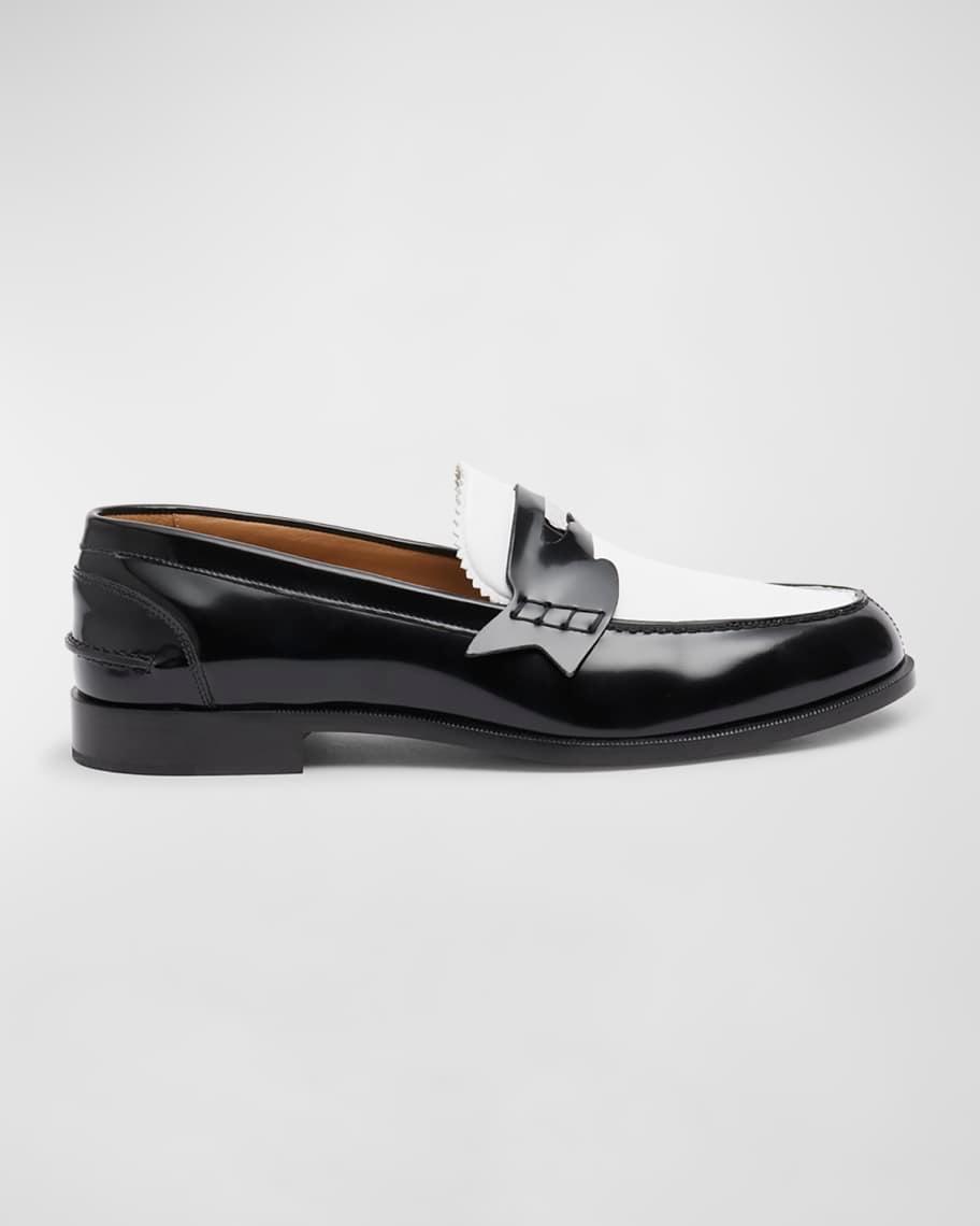 Men's Leather Bicolor Penny Loafers Product Image