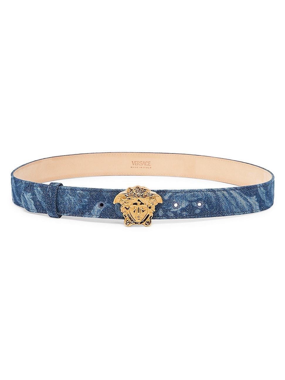 Womens Medusa Barocco Denim Belt Product Image