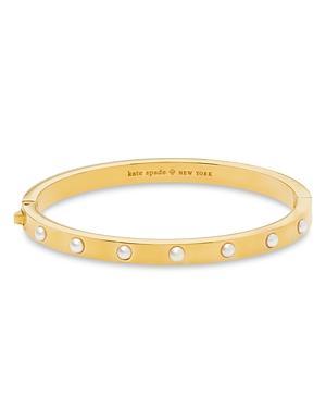 kate spade new york Set in Stone Imitation Pearl Hinged Bangle Bracelet Product Image