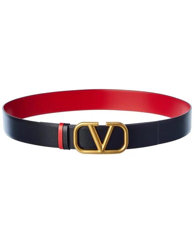 VALENTINO GARAVANI Valentino Vlogo 40mm Reversible Leather Belt In Black Product Image