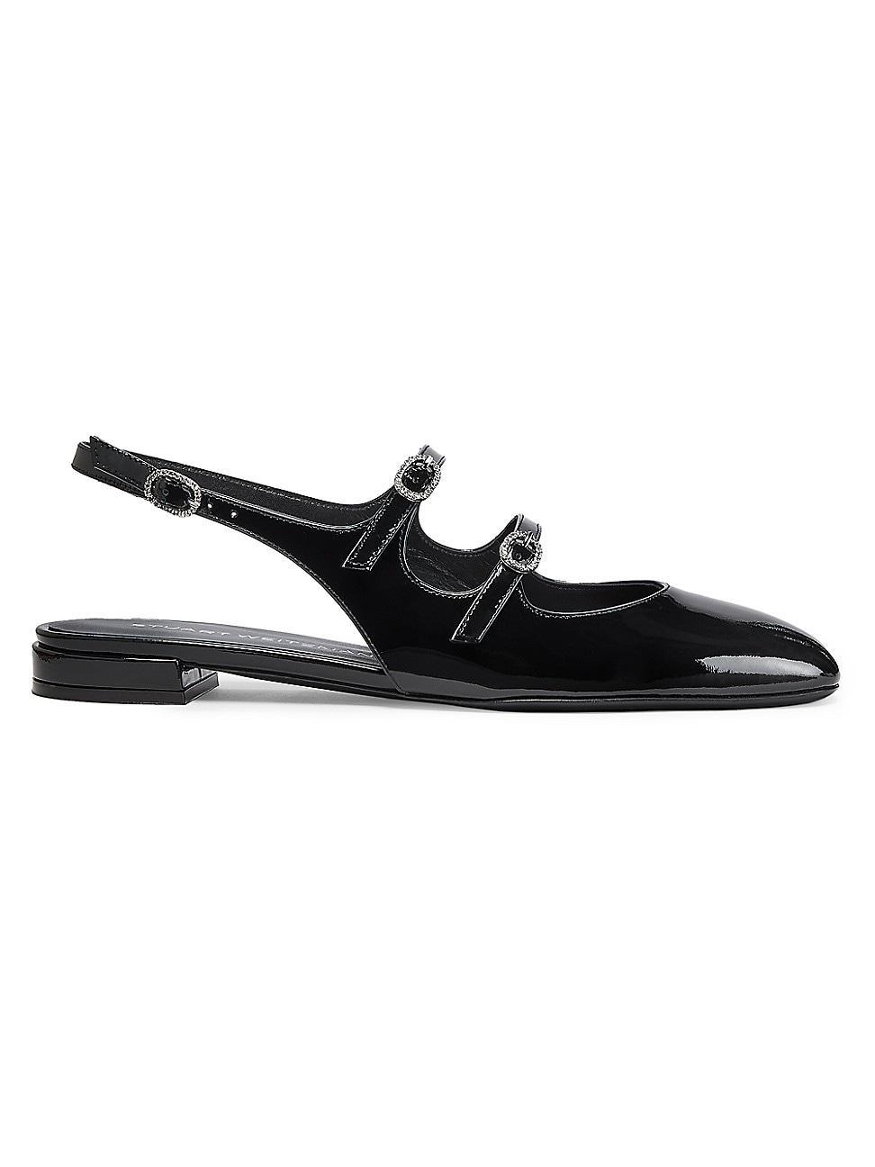 Womens Clarice Patent Leather Slingback Flats Product Image