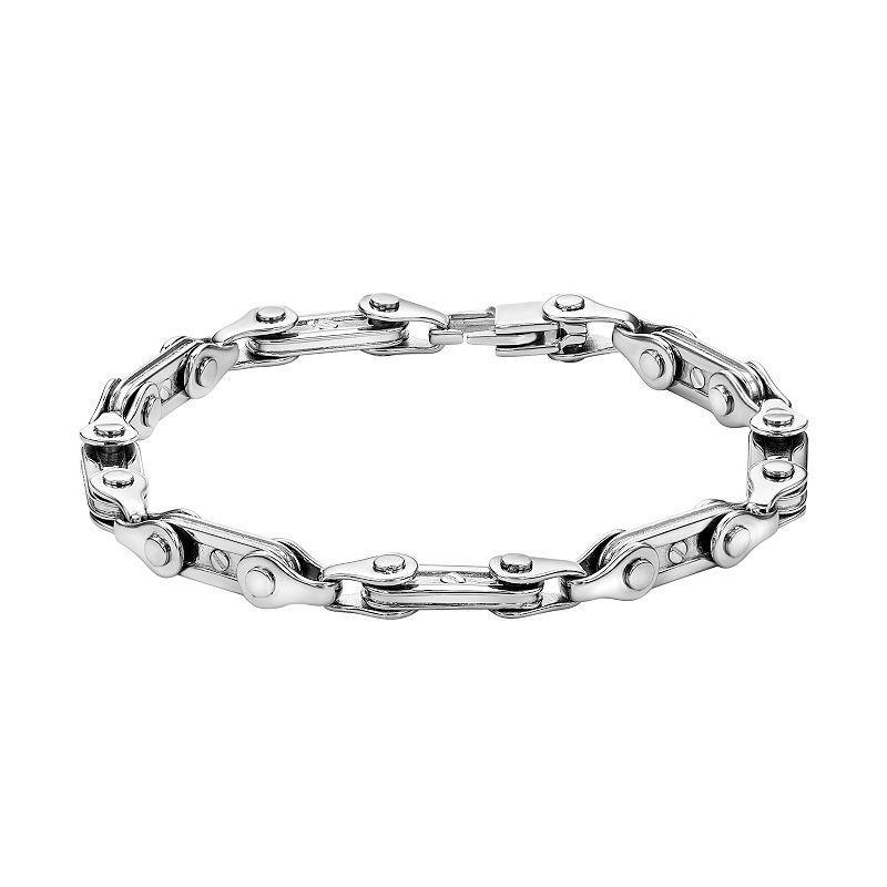 Mens LYNX Stainless Steel Bicycle Chain-Inspired Link Bracelet Product Image