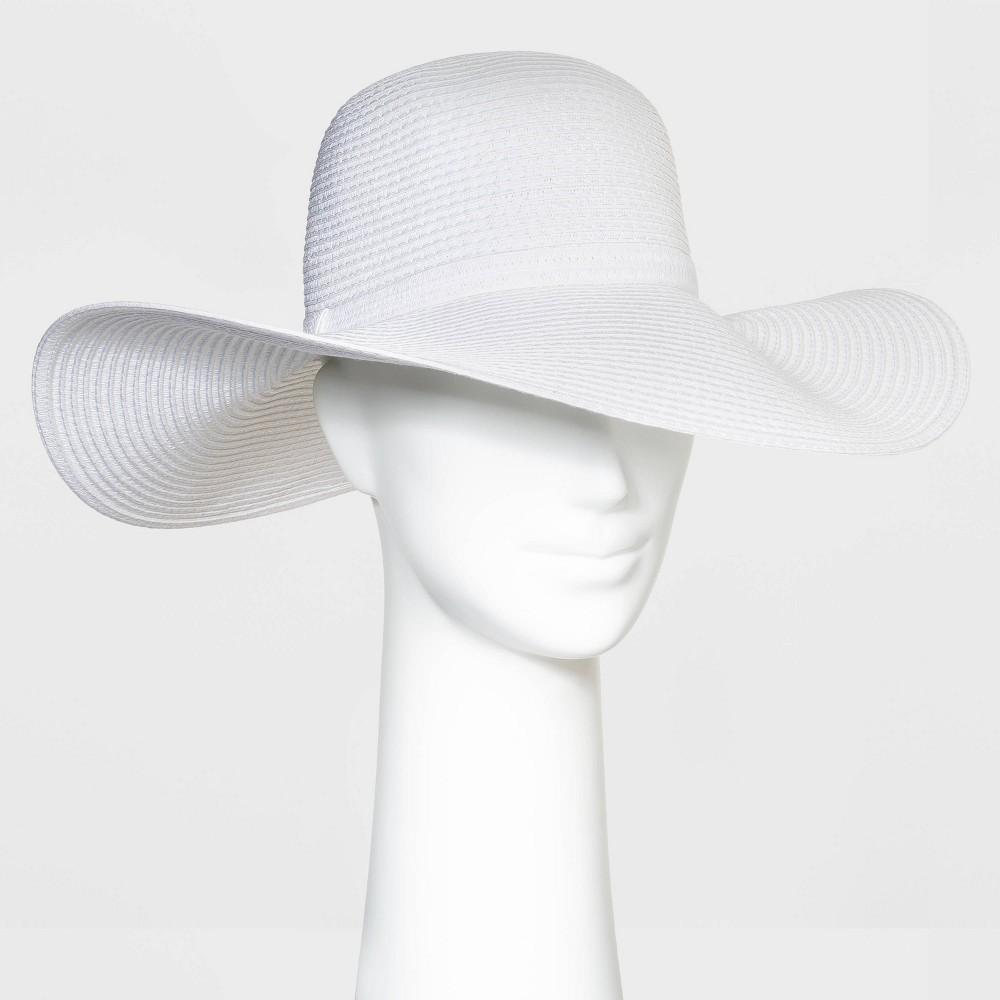 Womens Packable Straw Floppy Hat - Shade & Shore White Product Image