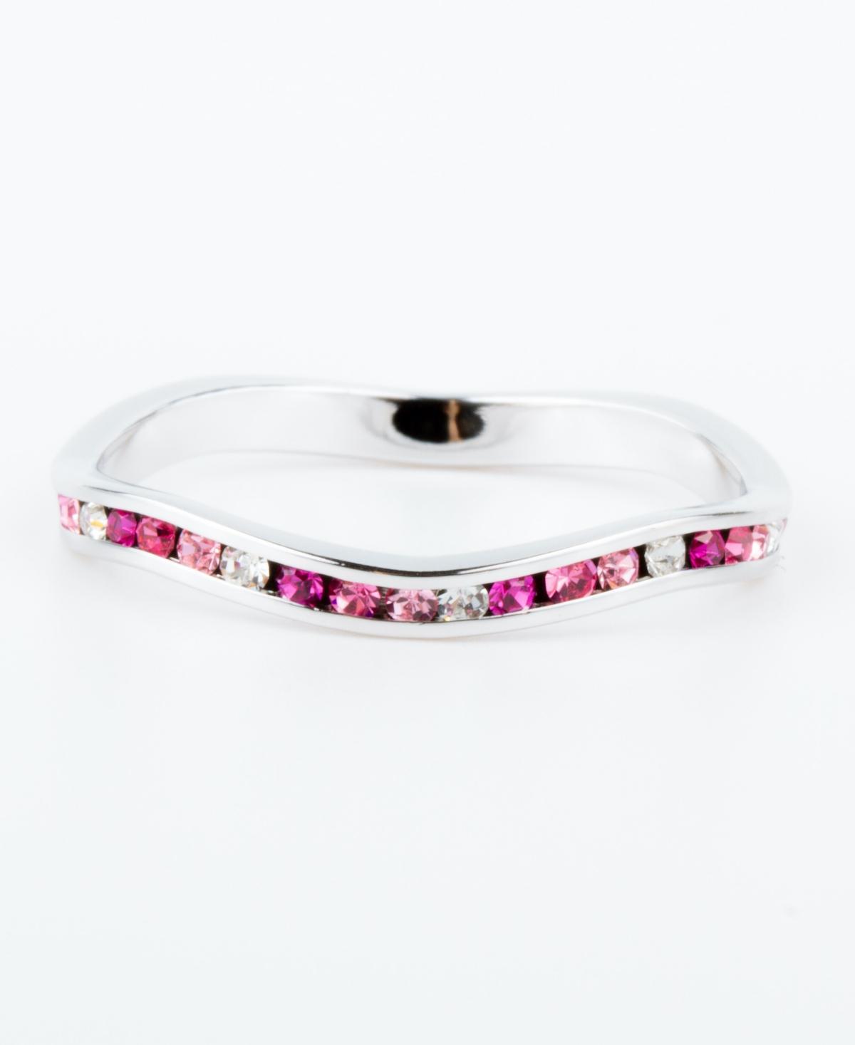 Traditions Multicolor Crystal Wave Ring, Womens Pink Product Image