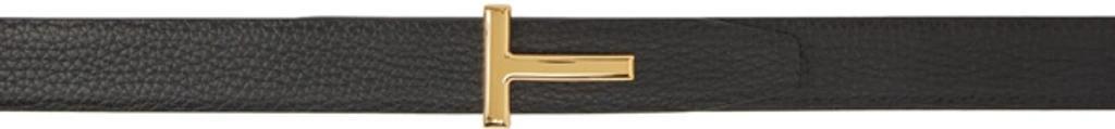 TOM FORD Black Reversible T-logo Belt In Nero Product Image