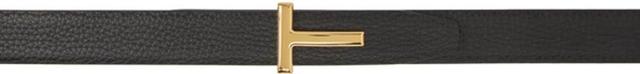 TOM FORD Black Reversible T-logo Belt In Nero Product Image