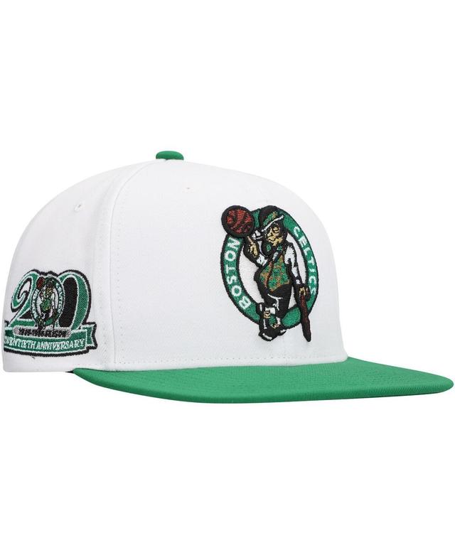 Mitchell & Ness Mens White Boston Celtics Soul Logo Shine 2-Tone Snapback Hat Product Image