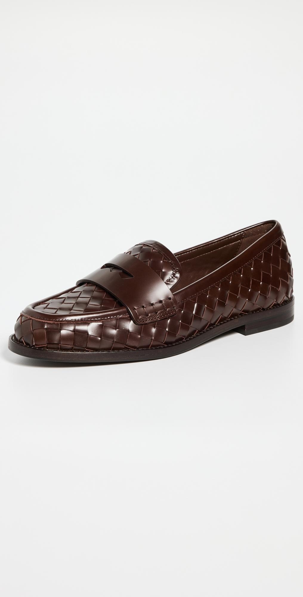 Womens Rachel Woven Leather Loafers Product Image