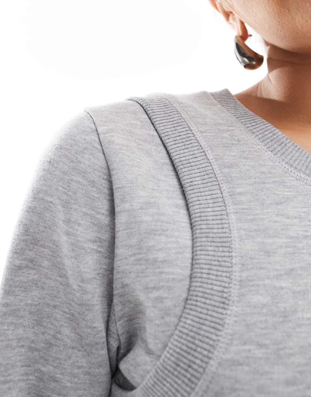 ASOS DESIGN double layer sweat in gray Product Image