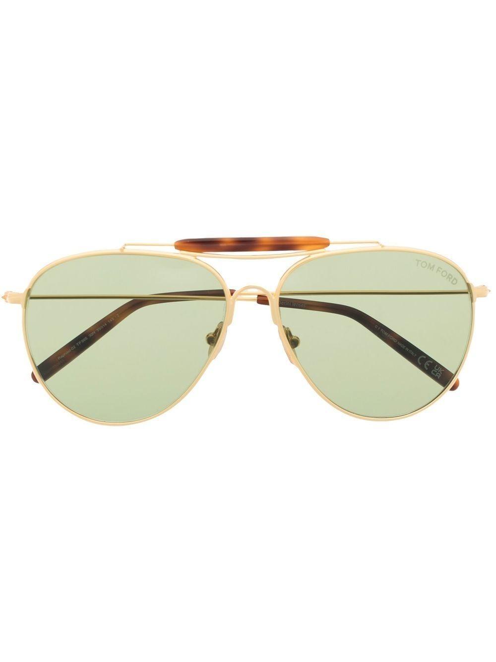 Tinted Pilot-frame Sunglasses In Gold Product Image