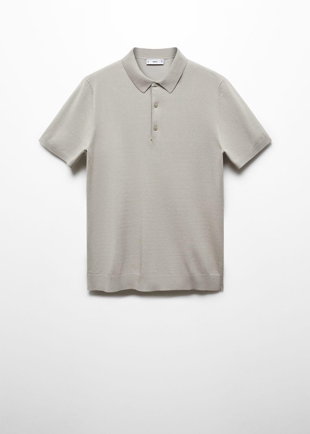 MANGO MAN - Fine-knit polo shirt light/pastel greyMen Product Image