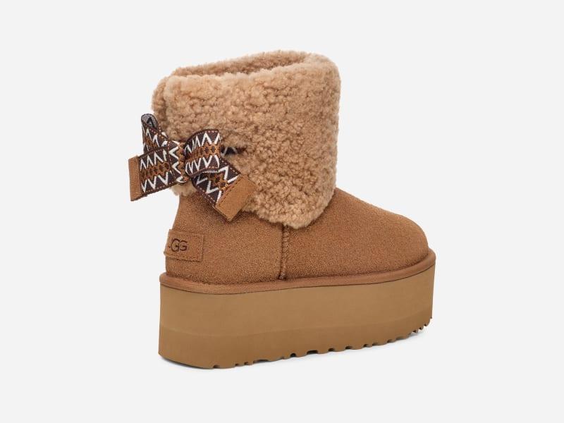 UGG Womens Classic Mini Maxi Curly Sheepskin/Suede Classic Boots Product Image