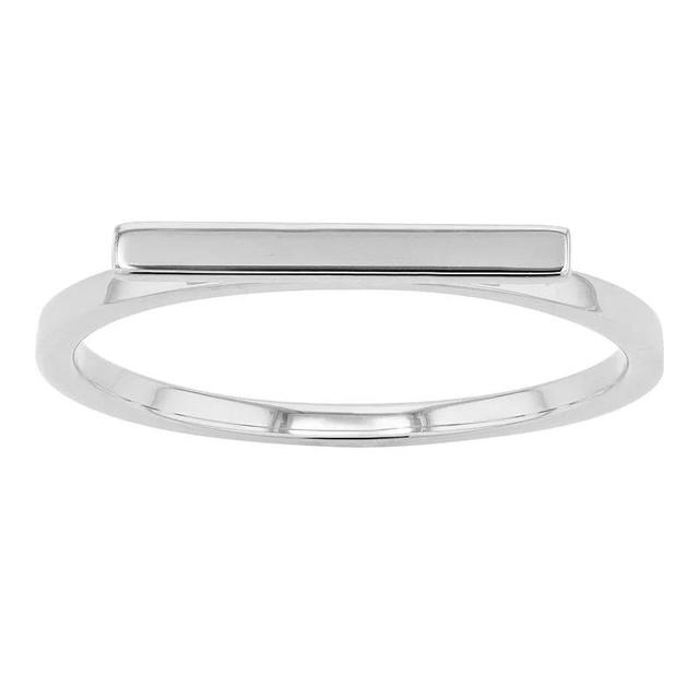 Au Naturale 14k Gold 2mm Horizontal Bar Ring, Womens White Product Image