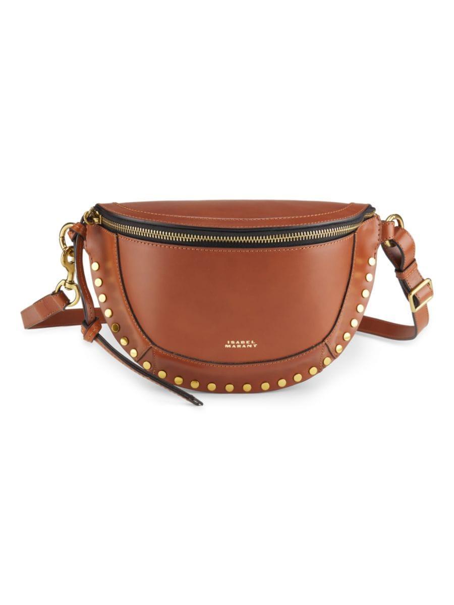 ISABEL MARANT Women's Skano Studded Leather Belt Bag In Brown Product Image