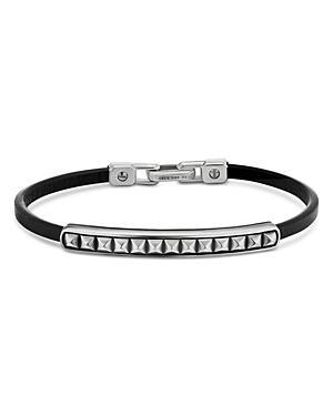 David Yurman Sterling Silver Pyramid Leather Bracelet Product Image