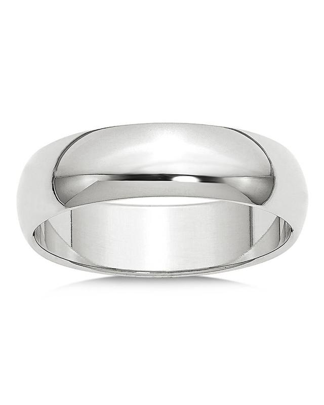 Bloomingdales Mens 6mm Half Round Band Ring in 14K White Gold - 100% Exclusive Product Image