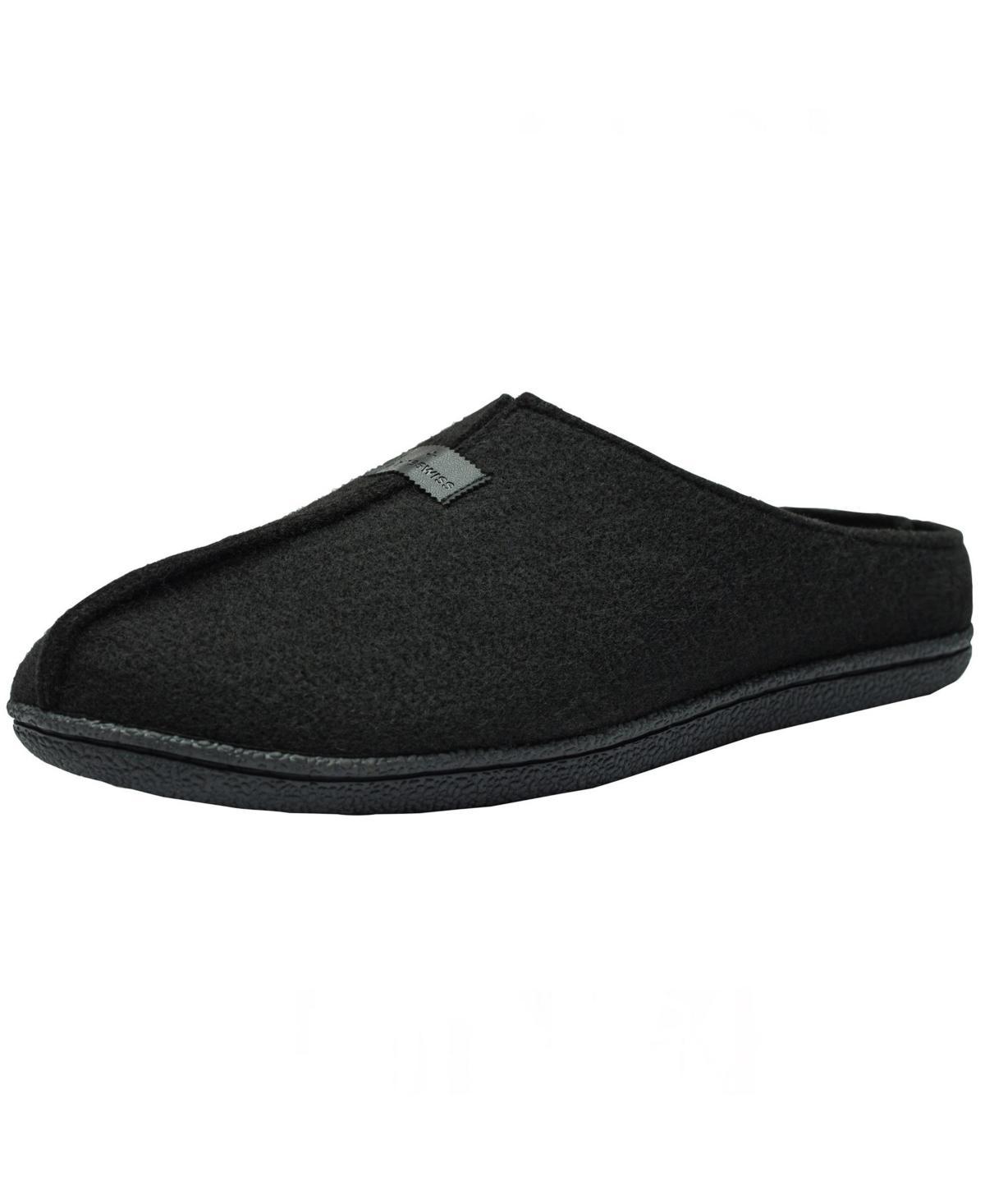 Alpine Swiss Mens Felt Faux Wool Clog Slippers Comfortable Cushion House Shoes Product Image