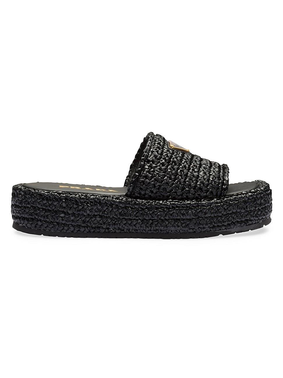 Prada Raffia Flatform Slide Sandal Product Image