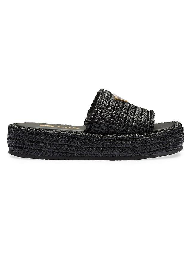 Womens Crochet Flatform Slides Product Image