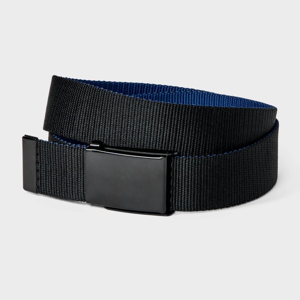 Mens Casual Webbed Two-in-One Reversible Plaque Buckle Belt - Original Use Product Image