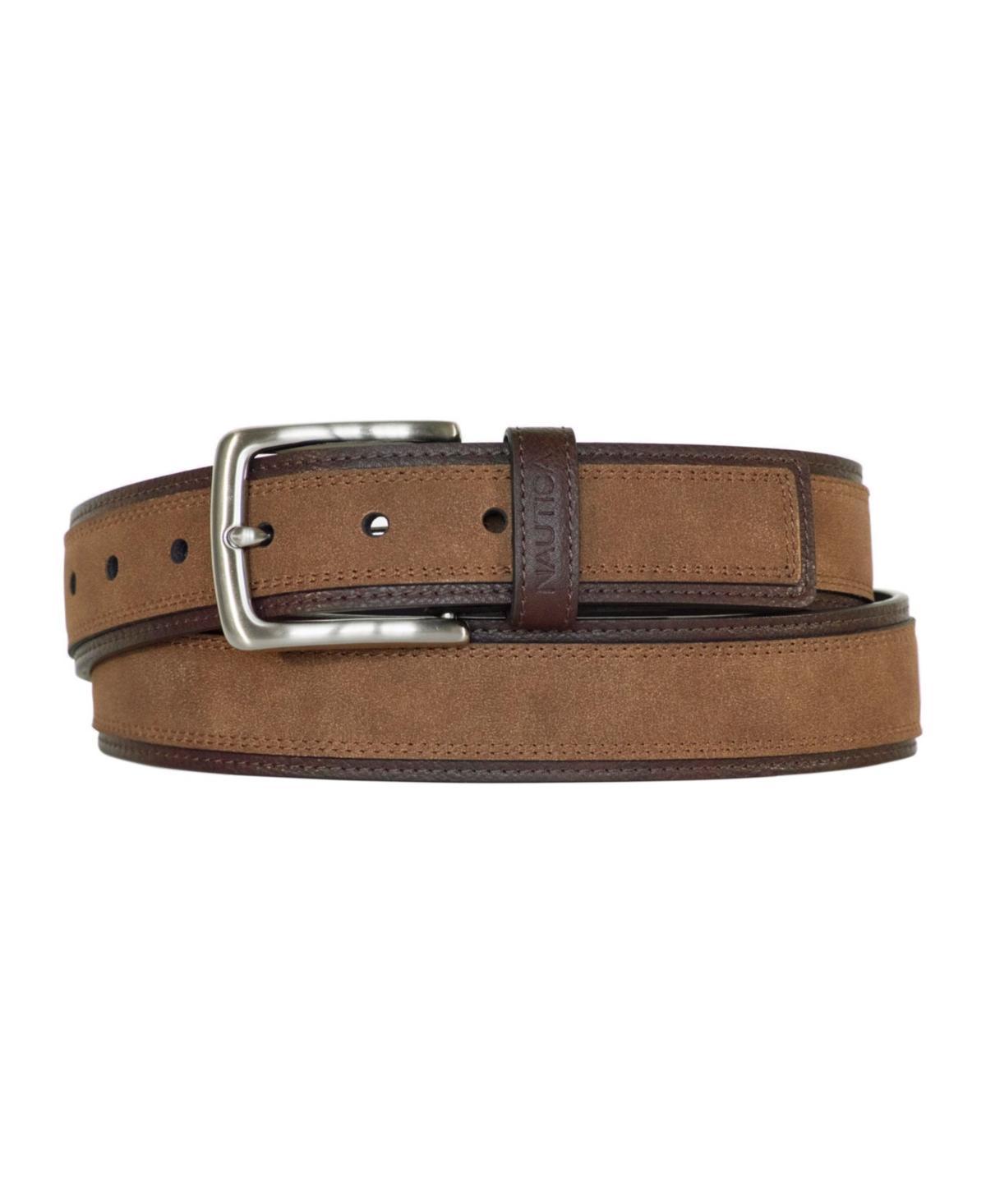 Nautica Mens Casual Leather Belt with Suede Overlay Product Image