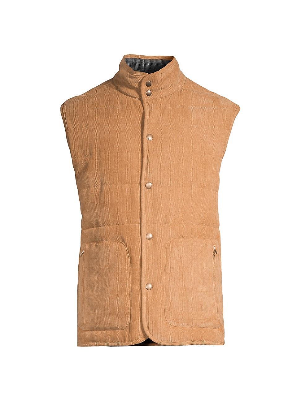 Mens Corduroy Puffer Vest Product Image