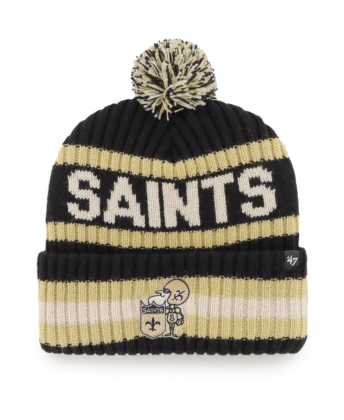 Mens 47 Black New Orleans Saints Legacy Bering Cuffed Knit Hat with Pom Product Image