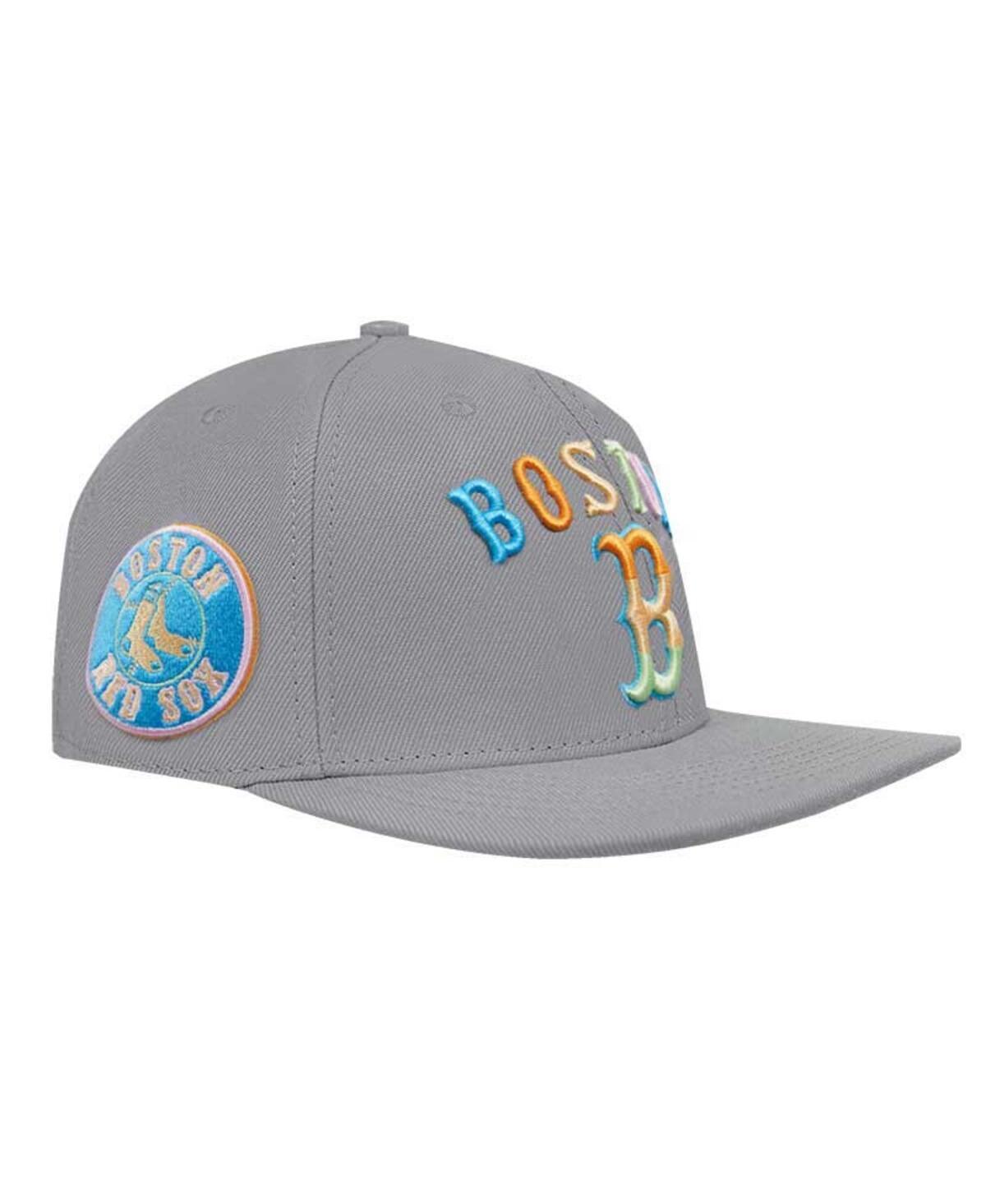 Mens Pro Standard Gray Boston Red Sox Washed Neon Snapback Hat Product Image