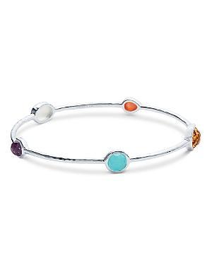 Womens Rock Candy Sterling Silver & Multi-Stone 5-Station Bangle Bracelet Product Image