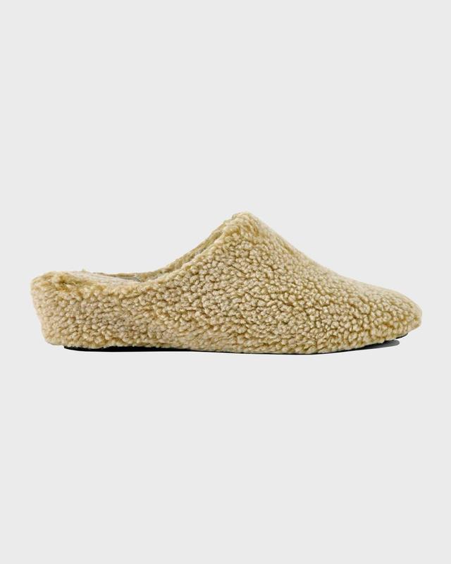 Faux-Fur Wedge Slippers Product Image