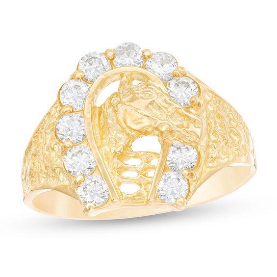 Men's 1/4 CT. T.w. Diamond Lucky Horse Ring in 10K Gold Product Image