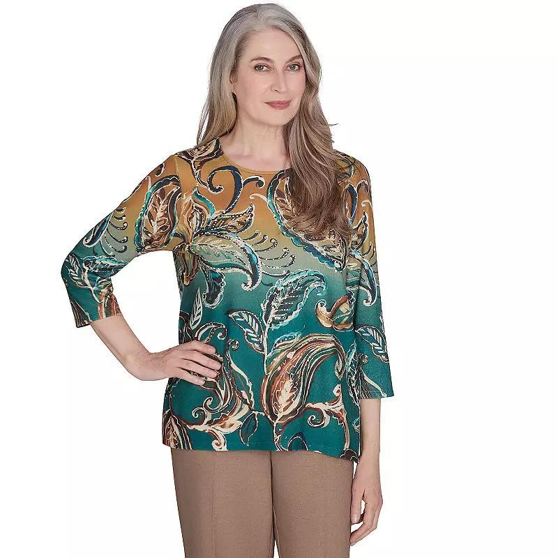 Petite Alfred Dunner Paisley Ombre Top, Womens Product Image