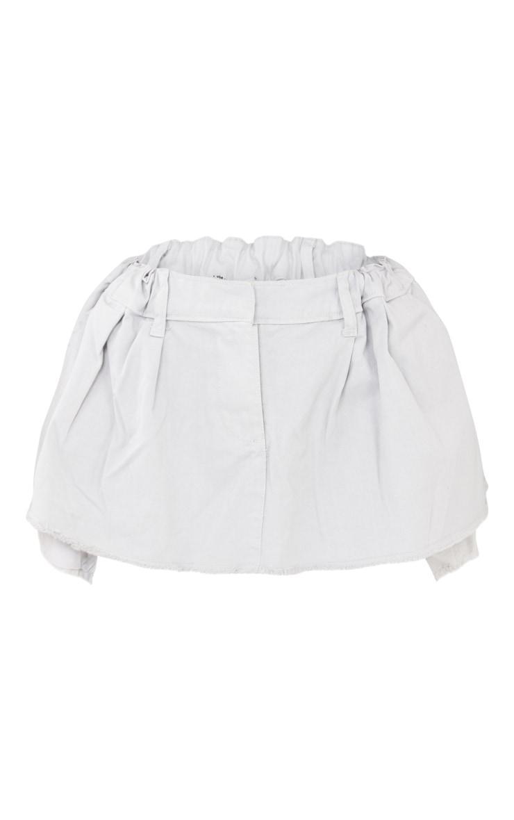 Petite Light Blue Wash Mini Denim Pleated Skirt Product Image