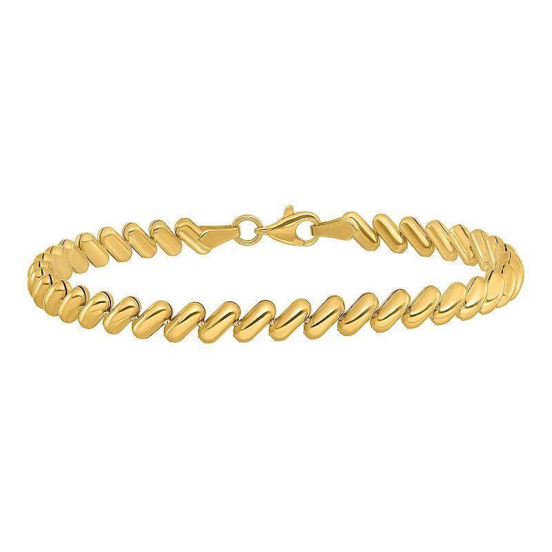 14k Gold Polished Bracelet, Womens Product Image