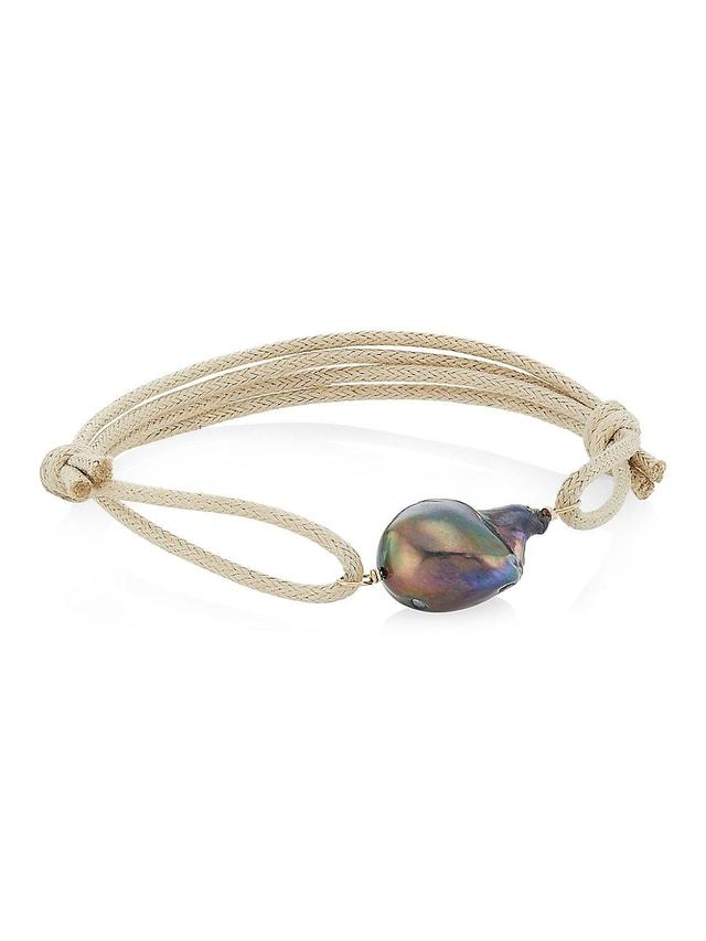 Womens Organic Gems Luca 17MM Baroque Pearl Adjustable Cord Bracelet Product Image