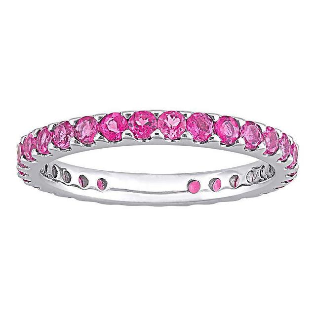 Stella Grace 10k White Gold Pink Tourmaline Eternity Ring, Womens Product Image