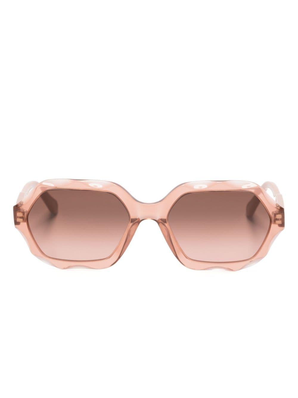 Olivia Oval-frame Sunglasses In Pink Product Image