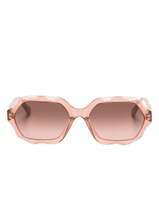 Olivia Oval-frame Sunglasses In Pink Product Image