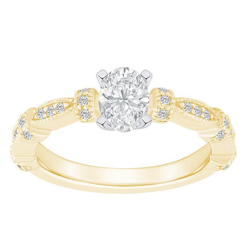 Alyson Layne 14k Gold 1/2 Carat T.W. Diamond Oval Engagement Ring, Womens Two Tone Gold Product Image