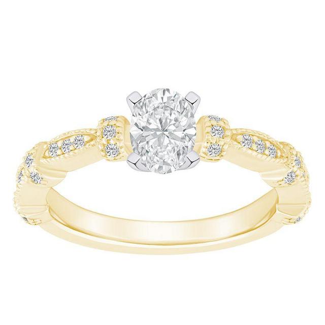 Alyson Layne 14k Gold 1/2 Carat T.W. Diamond Oval Engagement Ring, Womens White Product Image