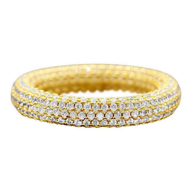 Adornia Silver Tone Cubic Zirconia Pave Ring, Womens Product Image