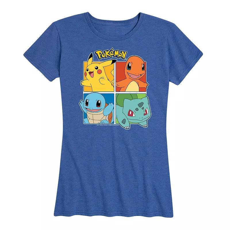 Womens Pokemon Partner Squares Graphic Tee Blue Product Image